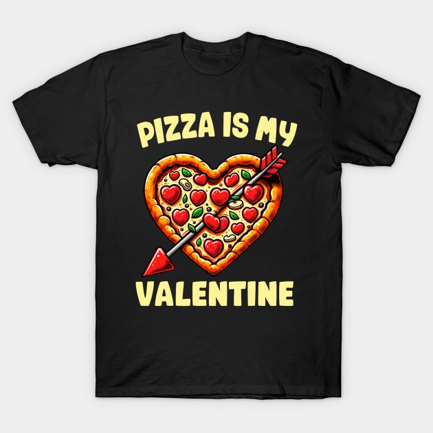 Pizza Is My Valentine Funny Valentines Day Boys Girls Kids T-Shirt by Neldy